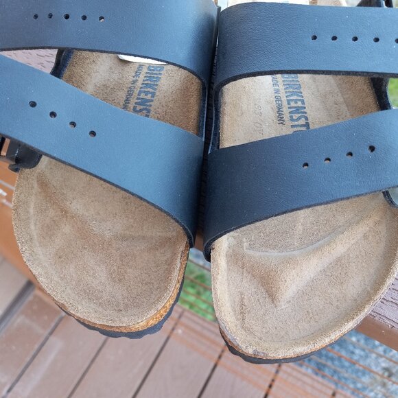 NWOB Birkenstock Arizona Black Birko Flor Black Buckle Sz EU 38 US 7 - 7.5 DEFEC - Picture 9 of 16